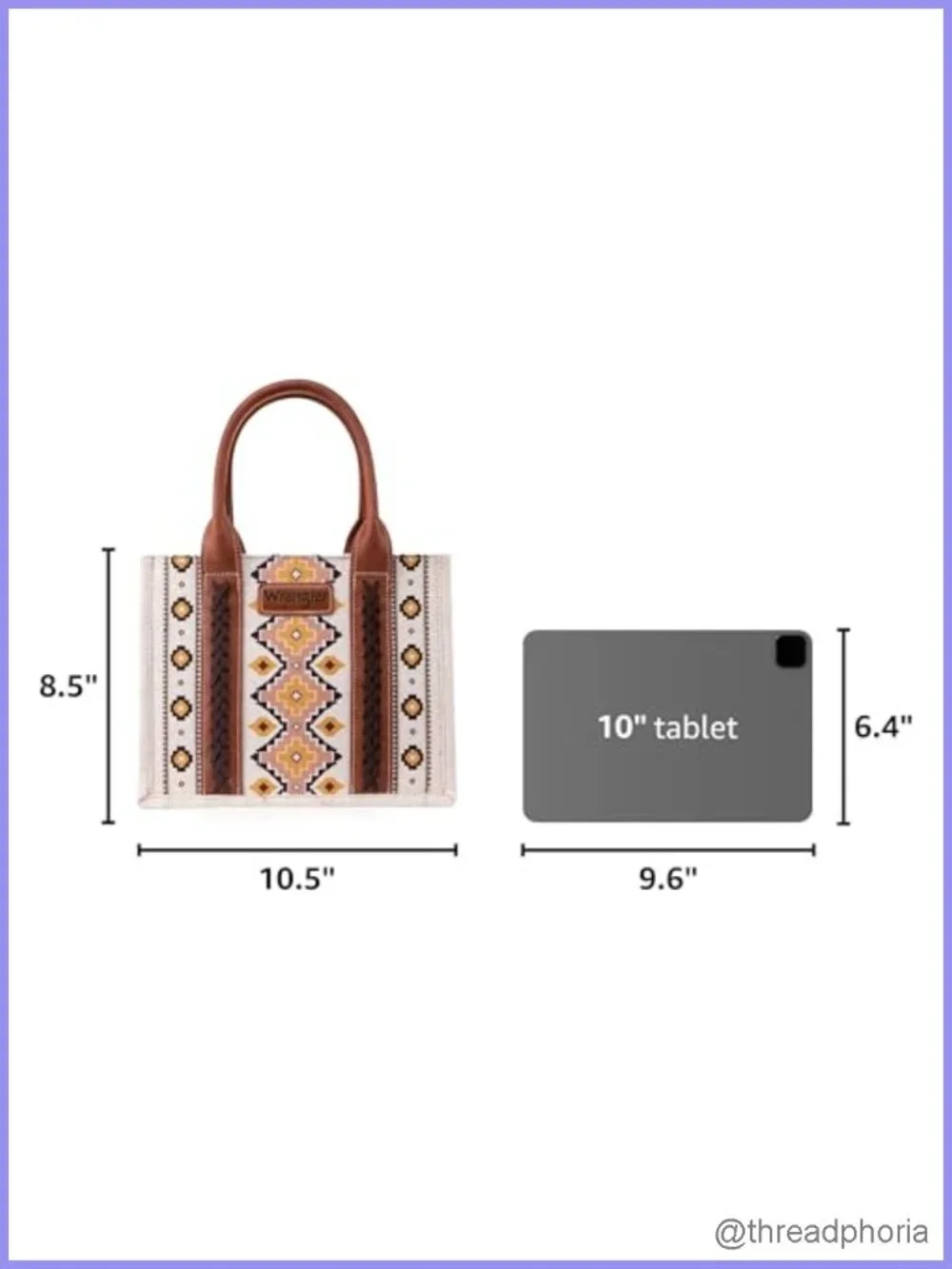 Western Aztec Satchel Tote Bag Cotton Canvas Crossbody Women